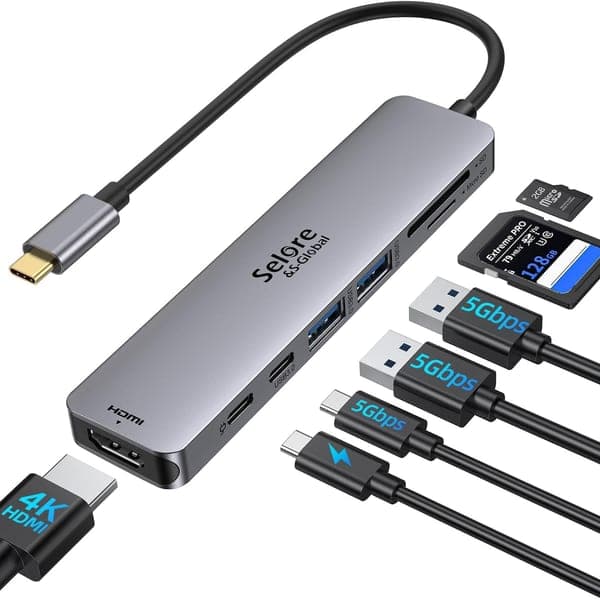 7-in-1 USB-C Hub Multiport Adapter HDMI 4K