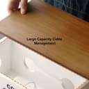 Cable Management Box Organiser with Lid Wood Style 1