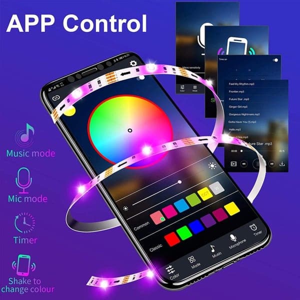 RGB LED Strip Lights 5m App Control Music Sync
