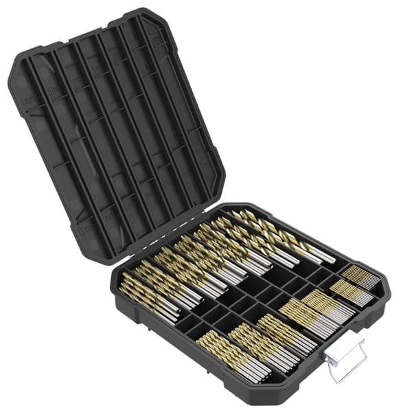 Titanium Coated Drill Bit Set 100-Piece HSS Index Case